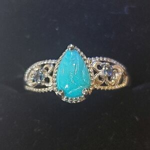 Sleeping Beauty Turquoise Blue Sapphire Ring